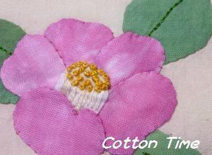 花アップリケ * 椿 *と 椿のキルト: パッチワーク教室 Cotton Time